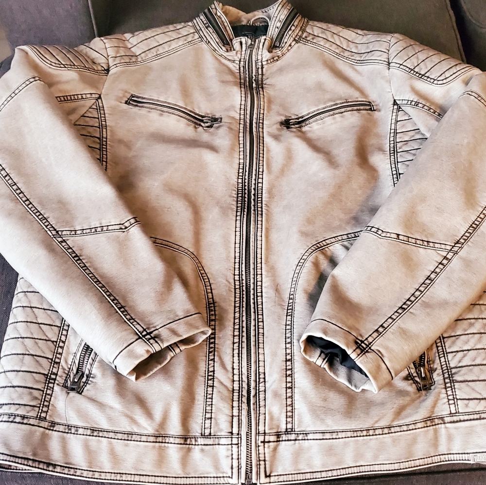 Men's Large Faux Leather Jacket from The Buckle.